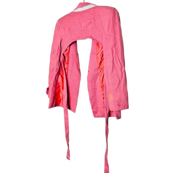 THEBE MAGUGU Bubblegum Pink Backless Single-Breasted Blazer Size XS - Picture 5 of 11